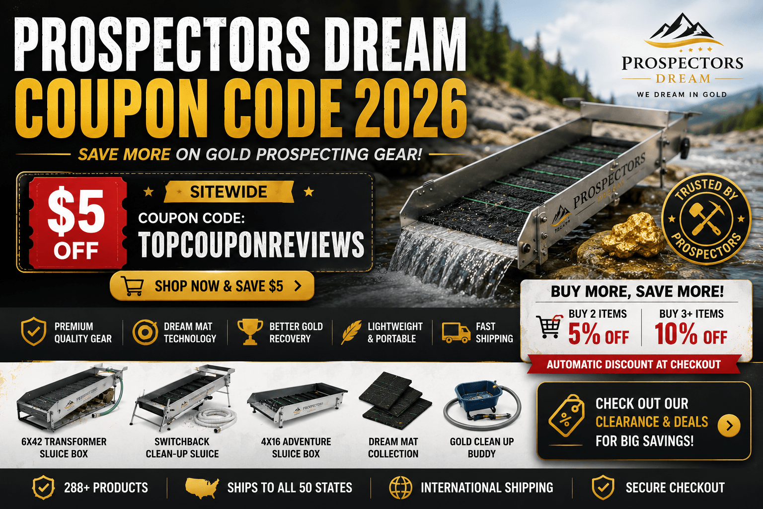 Prospectors Dream Coupon Code 2026: $5 Off & Best Deals