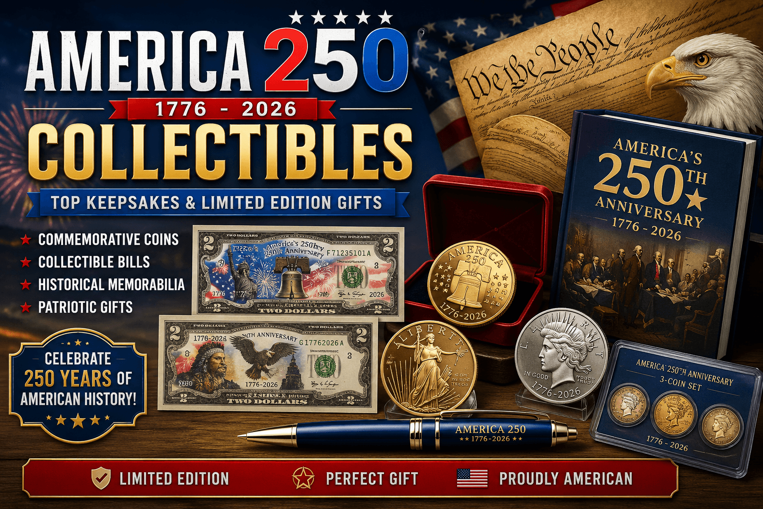 Best America 250 Collectibles (1776–2026): Top Patriotic Keepsakes & Limited Edition Gifts